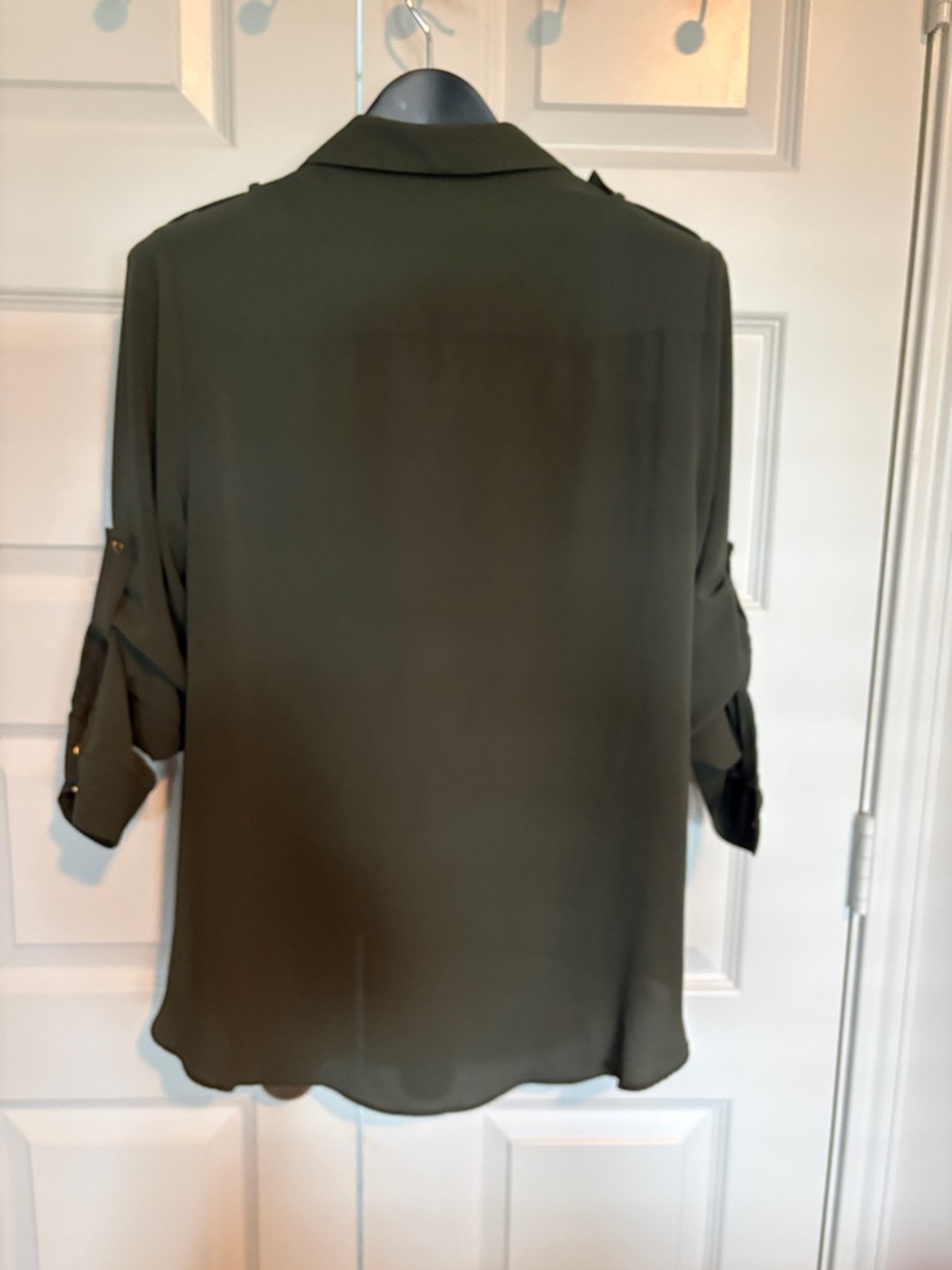 Michael Michael Kors Army Green Draped Blouse - Picture 2 of 3